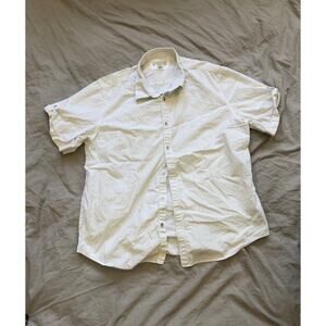 Calvin Klein Monogram Pattern Men's Short Sleeve White Shirt